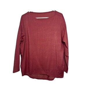 Lululemon Long Sleeve Shirt Women XL Rust Sparkle Shimmer Oversized